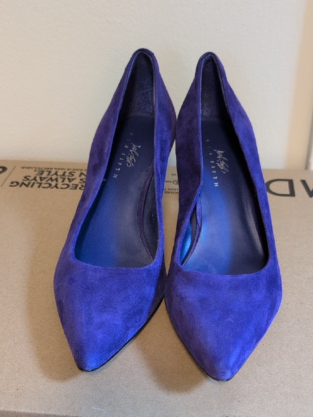 Lord & Taylor Purple Suede Pointed-Toe Pumps